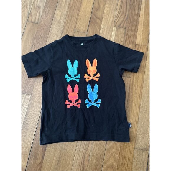 Psycho Bunny Boy T-shirt Graphic Logo Black Size XS - Picture 1 of 5